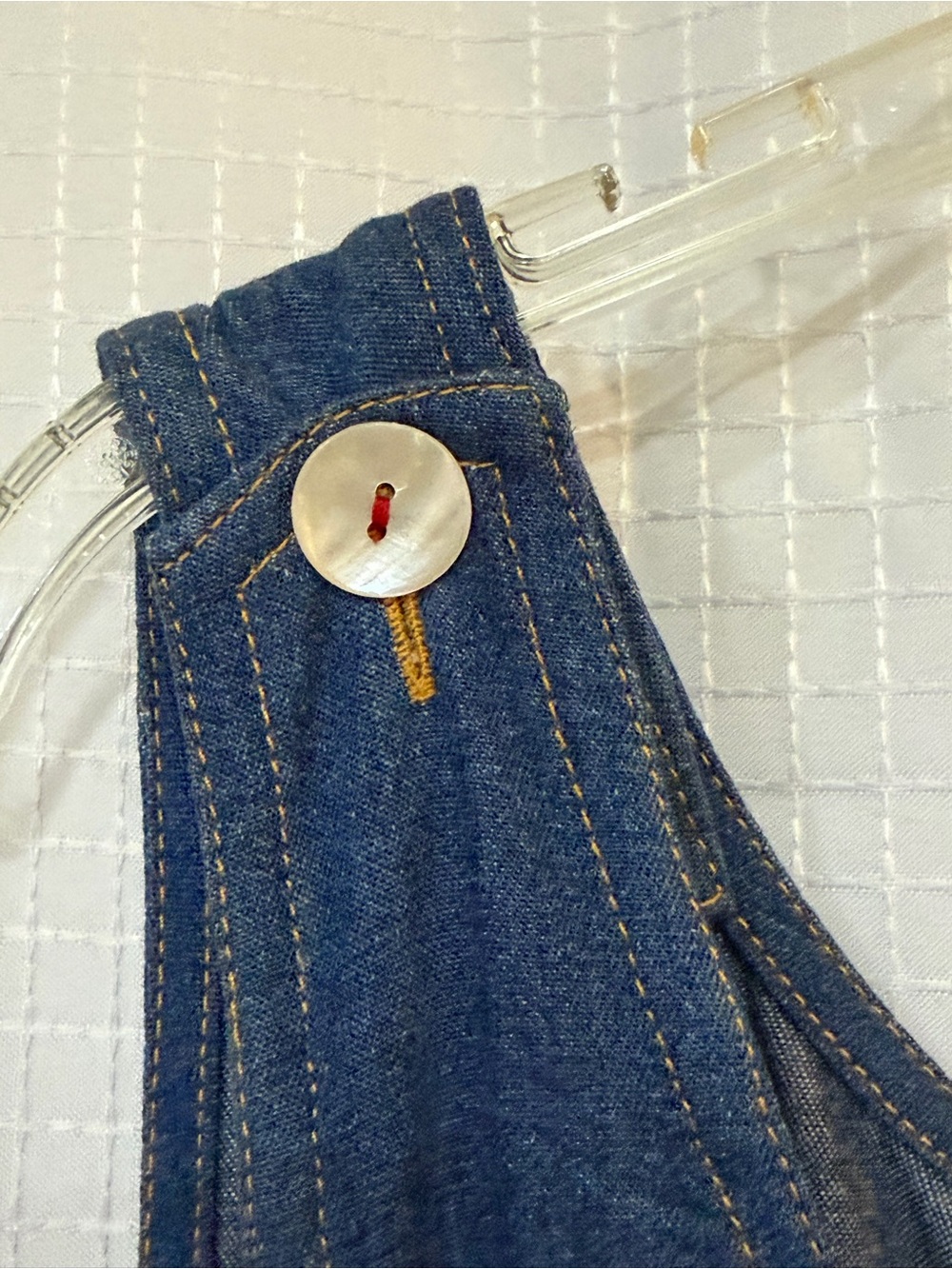 Vintage 90s Casey Coleman Embroidered Lighthouse Denim Jumper Dress NWT 3X - Picture 7 of 12